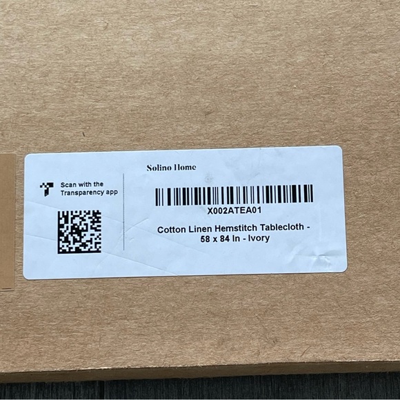 NIB SOLINO HOME Cotton Linen Hemstitch Tablecloth Ivory Farmhouse Minimalist NWT - Picture 6 of 8